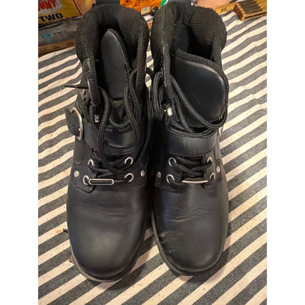 Tour Master Nomad Road Boot Mens 9 Black Leather Motorcycle Biker Ankle Boots